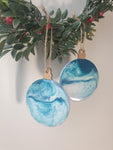 Set of 2 baubles | Blue | Free Delivery