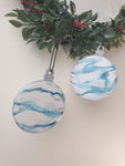Set of 2 baubles | Blue | Free delivery