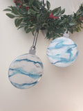 Set of 2 baubles | Blue | Free delivery