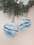 Set of 2 baubles | Blue | Free delivery