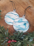 Set of 2 baubles | Blue | Free delivery