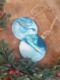 Set of 2 baubles | Blue | Free Delivery